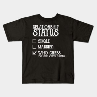 Relationship Status Video Games Funny Kids T-Shirt